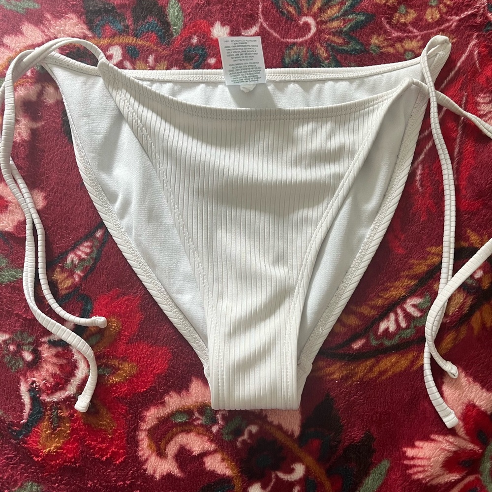 Wild Fable White Ribbed Bikini Bottom